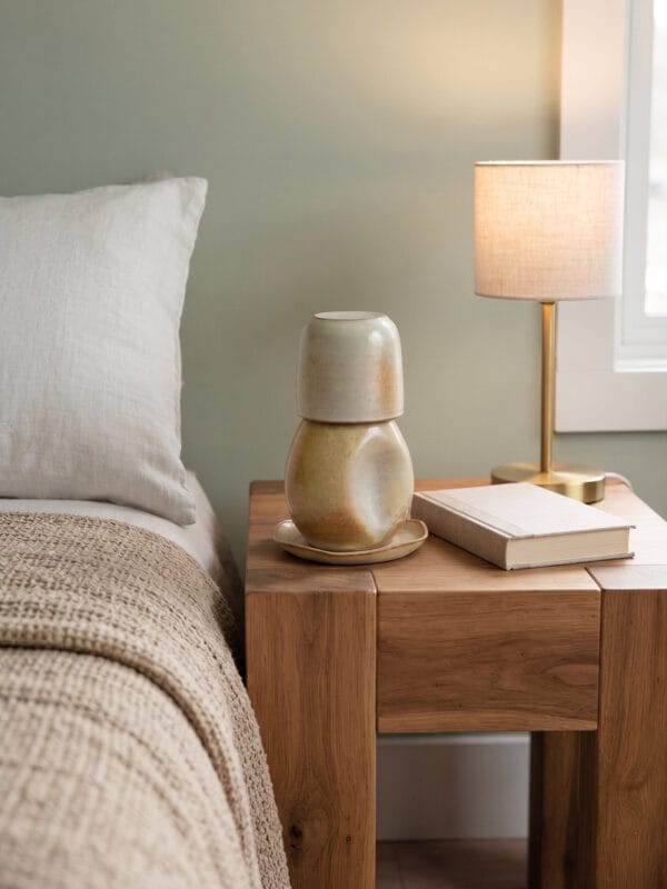 A moringa de cerâmica Acqua da Danielle Raiola traz um tom terroso e sofisticado que conecta a decoração à natureza. Ideal para compor o ambiente com elegância, ela garante praticidade e um toque de charme único para a sua mesa de cabeceira.