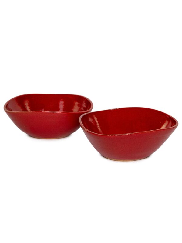 Set com 2 Bowls Papaya em Cerâmica Vermelho